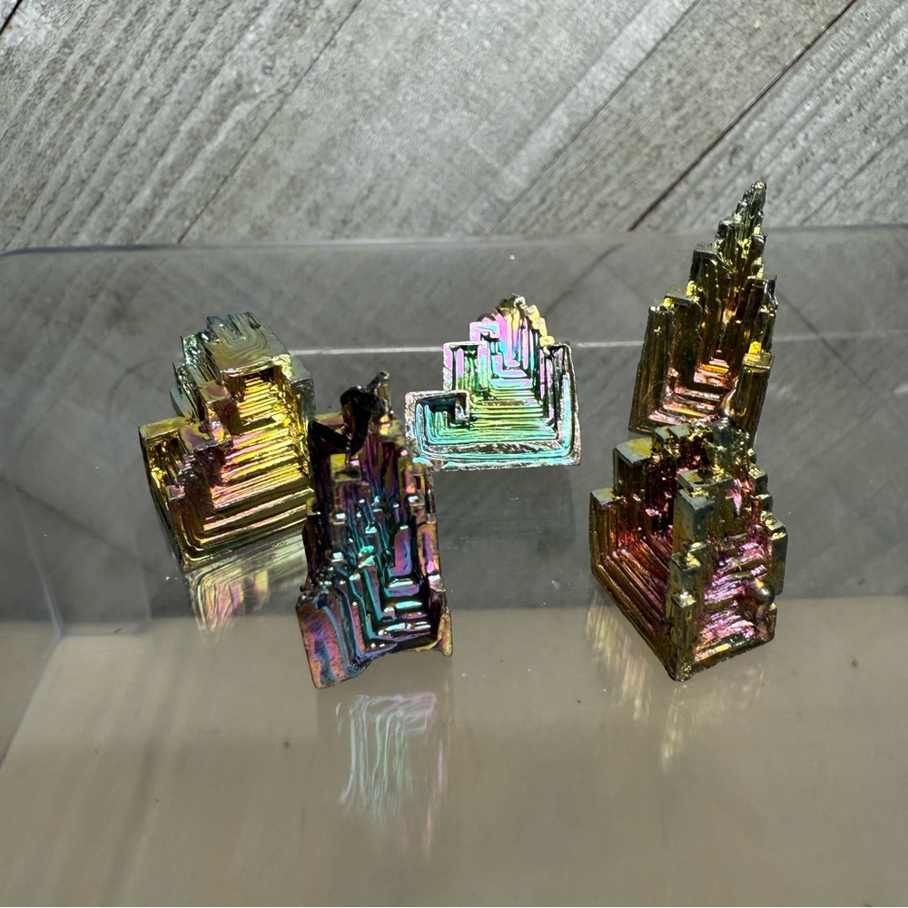 Rainbow Bismuth Crystal Tower Mini Freeforms Specimen Stone Iridescent Mineral - Picture 6 of 9